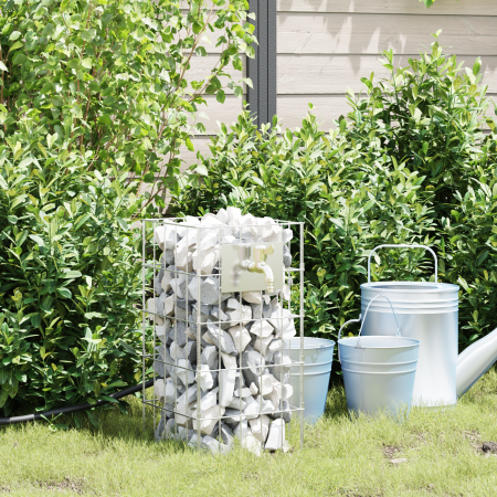Columna Gabion con Grifo 50x25x25 cm Acero Inoxidable | Foro24.es | Tu tienda online para hogar, jardín y más Foro24.es