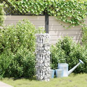 Columna Gabion con Grifo 100x25x25 cm Acero Inoxidable