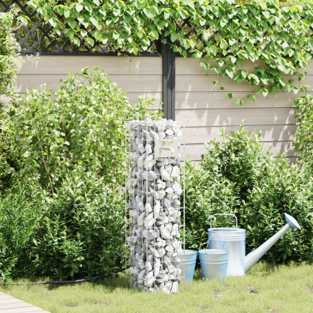 Columna Gabion con Grifo 100x25x25 cm Acero Inoxidable | Foro24.es | Tu tienda online para hogar, jardín y más Foro24.es