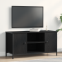 Mueble de TV madera ingeniería y acero roble negro 100x40x50 cm de , Muebles TV - Ref: Foro24-862141, Precio: 81,34 €, Descue...