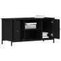 Mueble de TV madera ingeniería y acero roble negro 100x40x50 cm de , Muebles TV - Ref: Foro24-862141, Precio: 81,34 €, Descue...