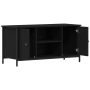 Mueble de TV madera ingeniería y acero roble negro 100x40x50 cm de , Muebles TV - Ref: Foro24-862141, Precio: 81,34 €, Descue...