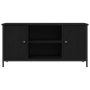 Mueble de TV madera ingeniería y acero roble negro 100x40x50 cm de , Muebles TV - Ref: Foro24-862141, Precio: 81,34 €, Descue...