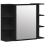 Gabinete de espejo Roble negro Madera maciza de roble Compacto de , Tocadores de baño - Ref: Foro24-862498, Precio: 80,63 €