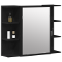Gabinete de espejo Roble negro Madera maciza de roble Compacto de , Tocadores de baño - Ref: Foro24-862498, Precio: 80,63 €