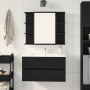 Gabinete de espejo Roble negro Madera maciza de roble Compacto de , Tocadores de baño - Ref: Foro24-862498, Precio: 80,63 €