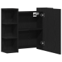 Gabinete de espejo Roble negro Madera maciza de roble Compacto de , Tocadores de baño - Ref: Foro24-862498, Precio: 80,63 €