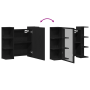 Gabinete de espejo Roble negro Madera maciza de roble Compacto de , Tocadores de baño - Ref: Foro24-862498, Precio: 80,63 €