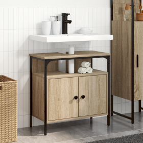 Tocador Montado en la Pared Roble Claro Madera Elaborada de , Tocadores de baño - Ref: Foro24-868042, Precio: 57,21 €