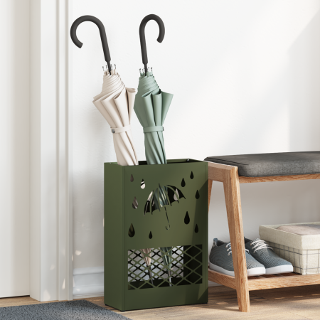 Soporte para Paraguas Verde Oliva Metal Medio de , Paragüeros - Ref: Foro24-868522, Precio: 43,64 €