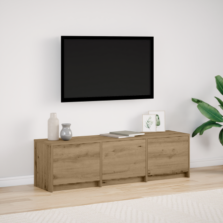 Cabinet para TV con LED Roble Artesanal 140x34x40 cm Madera Elaborada de , Muebles TV - Ref: Foro24-868941, Precio: 106,20 €