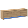 Cabinet para TV con LED Roble Artesanal 140x34x40 cm Madera Elaborada de , Muebles TV - Ref: Foro24-868941, Precio: 106,20 €