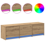 Cabinet para TV con LED Roble Artesanal 140x34x40 cm Madera Elaborada de , Muebles TV - Ref: Foro24-868941, Precio: 106,20 €