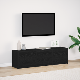Cabinet para TV con LED Roble Negro 140x34x40 cm Madera Elaborada de , Muebles TV - Ref: Foro24-868942, Precio: 112,61 €