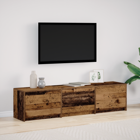 Mueble de TV con LED Madera reciclada 162.5x34x40 cm Madera de ingeniería de , Muebles TV - Ref: Foro24-868950, Precio: 113,09 €