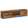 Mueble de TV con LED Madera reciclada 162.5x34x40 cm Madera de ingeniería de , Muebles TV - Ref: Foro24-868950, Precio: 113,09 €