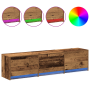 Mueble de TV con LED Madera reciclada 162.5x34x40 cm Madera de ingeniería de , Muebles TV - Ref: Foro24-868950, Precio: 113,09 €