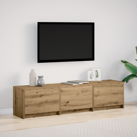 Cabinet para TV con LED de roble artesanal 165x34x40 cm de madera tratada de , Muebles TV - Ref: Foro24-868951, Precio: 113,09 €