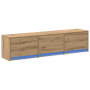 Cabinet para TV con LED de roble artesanal 165x34x40 cm de madera tratada de , Muebles TV - Ref: Foro24-868951, Precio: 113,09 €