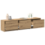 Cabinet para TV con LED de roble artesanal 165x34x40 cm de madera tratada de , Muebles TV - Ref: Foro24-868951, Precio: 113,09 €