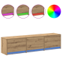 Cabinet para TV con LED de roble artesanal 165x34x40 cm de madera tratada de , Muebles TV - Ref: Foro24-868951, Precio: 113,09 €