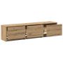 Cabinet para TV con LED de roble artesanal 165x34x40 cm de madera tratada de , Muebles TV - Ref: Foro24-868951, Precio: 113,09 €