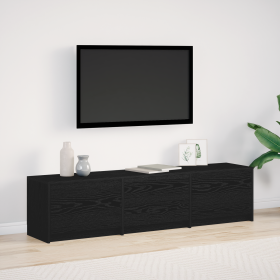 Mueble de TV con LED en roble negro 162.5x34x40 cm Madera elaborada de , Muebles TV - Ref: Foro24-868952, Precio: 116,60 €