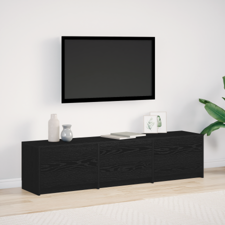 Mueble de TV con LED en roble negro 162.5x34x40 cm Madera elaborada de , Muebles TV - Ref: Foro24-868952, Precio: 116,60 €