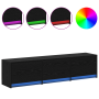 Mueble de TV con LED en roble negro 162.5x34x40 cm Madera elaborada de , Muebles TV - Ref: Foro24-868952, Precio: 116,60 €