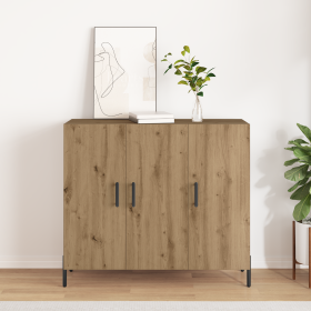 Aparador Artisan Roble 90x34x80 cm Madera maciza de , Aparadores - Ref: Foro24-869080, Precio: 106,71 €, Descuento: %