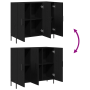 Aparador de roble negro 90x34x80 cm de madera ingenierizada de , Aparadores - Ref: Foro24-869081, Precio: 113,35 €, Descuento: %