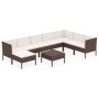 9-piece garden furniture set and brown synthetic rattan cushions by vidaXL, Garden sets - Ref: Foro24-3094423, Price: 796,54 ...