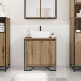 Armario para Lavabo Roble Artesanal 60x35x50 cm Madera Elaborada de , Muebles de baño - Ref: Foro24-869178, Precio: 52,80 €, ...