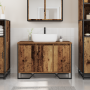 Armario de Lavabo de Baño Madera Vieja 91x35x60 cm Madera