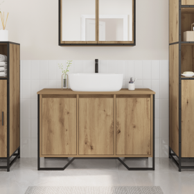 Armario bajo lavabo Roble artesanal 91x35x60 cm Madera elaborada de , Muebles de baño - Ref: Foro24-869181, Precio: 83,51 €