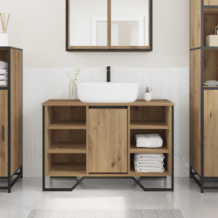 Armario para Lavabo Roble Artesano 91x35x60 cm Madera Engineered de , Muebles de baño - Ref: Foro24-869184, Precio: 77,60 €