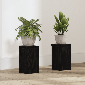 Soporte de Planta de Roble Negro Juego de 2 Roble negro Madera de , Soportes para macetas - Ref: Foro24-869228, Precio: 19,66...