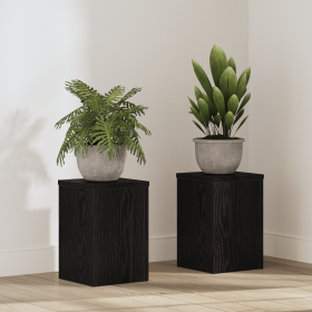 Soportes para plantas 2 pcs Roble Negro 20x20x30 cm Madera de ingeniería