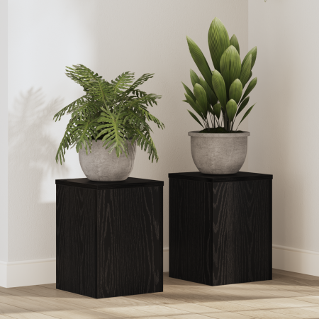 Soportes para Plantas 2 pcs Roble Negro 25x25x35 cm Madera Contrachapada de , Soportes para macetas - Ref: Foro24-869230, Pre...