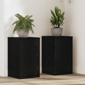 Soportes para plantas 2 pcs Roble negro 30x30x50 cm Madera ingeniería