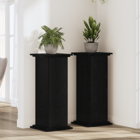 Soporte para plantas Rojo Negro 33x33x80 cm Madera de ingeniería