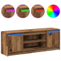 Mueble para TV con LED Madera Envejecida 139.5x34x50 cm Madera Compensada de , Muebles TV - Ref: Foro24-869239, Precio: 100,8...