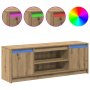 Mueble para TV con LED Roble Artesanal 139.5x34x50 cm Madera engineered de , Muebles TV - Ref: Foro24-869240, Precio: 104,44 ...