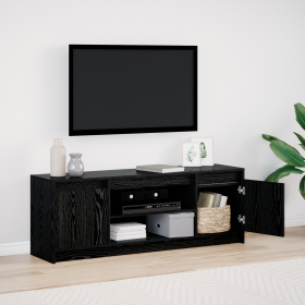 Mueble para TV con LED de Roble Negro 139.5x34x50 cm Madera Elaborada de , Muebles TV - Ref: Foro24-869241, Precio: 111,01 €,...