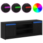 Mueble para TV con LED de Roble Negro 139.5x34x50 cm Madera Elaborada de , Muebles TV - Ref: Foro24-869241, Precio: 107,62 €,...