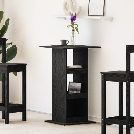 Mesa Bar con Almacenamiento Roble Negro 60x60x102 cm Madera Elaborada de , Mesas de cocina y de comedor - Ref: Foro24-869244,...