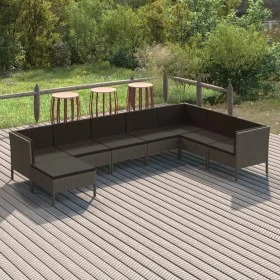 8-teiliges Gartenmöbel-Set und graue synthetische Rattankissen von vidaXL, Gartensets - Ref: Foro24-3094422, Preis: 616,37 €,...