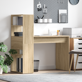 Escritorio con almacenamiento roble de Sonoma 113x54x120 cm Madera engineered de , Escritorios - Ref: Foro24-869276, Precio: ...