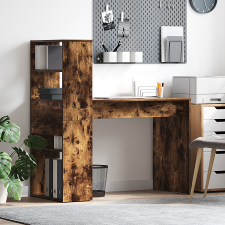 Escritorio con Almacenamiento Roble Ahumado 113x54x120 cm Madera Ingenierizada de , Escritorios - Ref: Foro24-869278, Precio:...