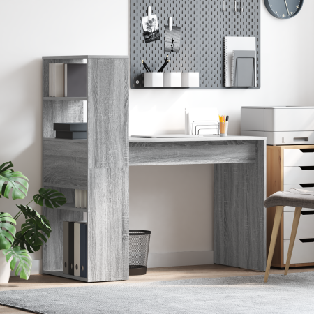 Escritorio con Almacenamiento Gris Sonoma 113x54x120 cm Madera Elaborada | Foro24.es | Tu tienda online para hogar, jardín y más Foro24.es
